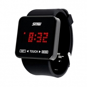 Touch Screen Digital LED Waterproof Boys Girls Sport Casual Wrist Watches (Black)
