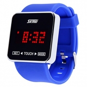 Touch Screen Digital LED Waterproof Boys Girls Sport Casual Wrist Watches -Blue