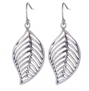Jewelry Womens Stainless Steel Earring Large Leaf