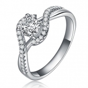 14k White Gold and Diamond Bridal Ring