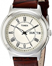 Timex Men's T2E581 Elevated Classics Dress Brown Leather Strap Watch