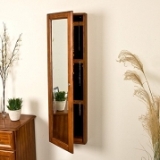 Wall Mounted Jewelry Cabinet & Mirror - 14.63W x 48.13H in.
