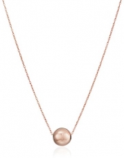 14k Rose Gold Bead Pendant Necklace, 18