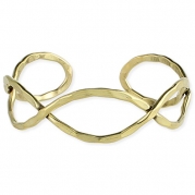 Sundance Beach Gold Hammered Infinity Cuff Bracelet