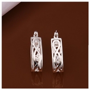 NYKKOLA Fashion Jewelry Beautiful 925 Solid Silver Classic Gift Hoop Earrings