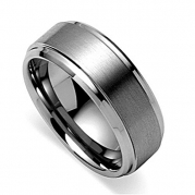 King Will 8MM High Polish Edge/ Matte Finished Center Men's Tungsten Ring Wedding Band(9.5)