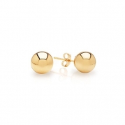 14k Yellow Gold Ball Stud Earrings pushback 3 4 5 6 7 8 10 12 14 MM (10 Millimeters)