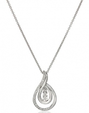 Sterling Silver Diamond Accent Drop Twist Pendant Necklace, 18