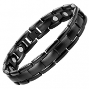 Willis Judd New Mens Black Titanium Magnetic Bracelet in Velvet Box with Free Link Removal Tool