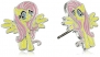My Little Pony Girls' Brass Fine Silver Plated Flutter Shy Stud Earrings,Yellow,