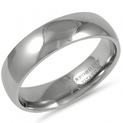 6mm Mens Comfort Fit Titanium Plain Wedding Band ( Available Ring Sizes 7-12 1/2) Size 7