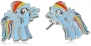 My Little Pony Girls' Brass Fine Silver Plated Rainbow Dash Stud Earrings,Multi,