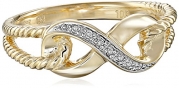 10k Yellow Gold Infinity Diamond Ring (0.02 cttw, I-J Color, I2-I3 Clarity), Size 6