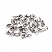 BRCbeads TOP Quality 10mm Rhodium Plated Jewelry Lobster Claw Clasp Findings with 2pcs 5mm Open Jump Rings 20pcs per Bag for Jewelery Making(Color Retention, Never Tarnish)
