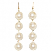 4 18mm Imitation Pearl Drop Earrings, in Imitation Pearl with Gold Tone Finish
