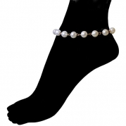 Nickel Free Vintage 8mm Imitation Pearl and Chain Anklet, USA! Ours Alone! 9 + 1 Ext., in Imitation Pearl with Gold Tone Finish