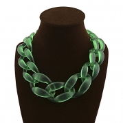 Eyourlife Fashion Womens Acrylic Collar Chunky Choker Statement Chain Necklace Green