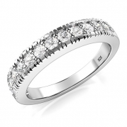 Sz 8 Sterling Silver 925 CZ Cubic Zirconia Wedding Band Ring