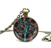 1pc Women Colorful Tree of Life Vintage Ladies' Art Tree Necklace for Party Gifts