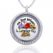 Gifts for Mom - The Love Between a Mother & Daughter is Forever Mothers Day Necklace - Floating Charm Living Memory Lockets Pendant