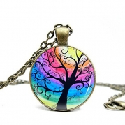 Tree of Life Ladies' Retro Pendant Necklace Art Tree Christmas Long Chain Necklace
