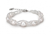 CASOTY Freshwater Cultured Pearl Bracelets Beaded Bridal Bracelet for Women Girl