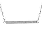 chelseachicNYC Handmade Itsy Bitsy Abstract Bar Necklace Matte Silver