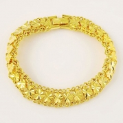 UR925 14K Gold Plated Womens Mens Noble Women's Bracelets New Design Love Heart Bangle Bracelet, JH080