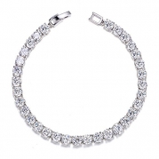UMODE Jewelry 0.5 Carat Round Cut Clear Cubic Zirconia CZ Tennis Bracelet For Woman (7.2 inch)