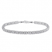 Sterling Silver Round Diamond Tennis Bracelet (1.00 cttw, I-J Color, I3 Clarity)