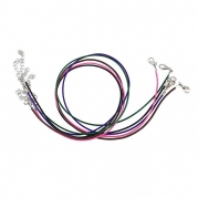 Yueton Pack of 50 19.5 DIY Jewelry Making Imitation Leather Necklaces Cord with Lobster Claw Clasp (5 Different Colors)
