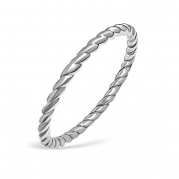 Sterling Silver Stackable Twisted Rope Band Ring - Oxidized (7)
