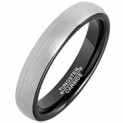 MNH 4mm Unisex Tungsten Carbide Wedding Band Black Comfort Fit Brushed Matte Finish Rings Size 4.5