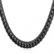 Copper Based High Quality Black Gun Plated 6mm Wide Snake Chain Necklace Men