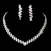 HeroNeo® Hot Prom Wedding Bridal Party Crystal Rhinestone Necklace Earring Jewelry Sets (01#)