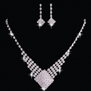 HeroNeo® Hot Prom Wedding Bridal Party Crystal Rhinestone Necklace Earring Jewelry Sets (02#)