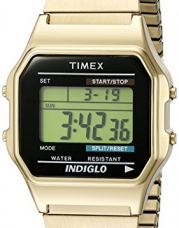Timex Men's #T78677 Classic Digital Gold-Tone Expansion Band Watch