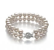 White 6-7mm A Quality Freshwater Pearl Bracelet-8 in length