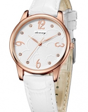 ILEWAY Women's Fashion Leather Band Waterproof Analog Quartz Wrist Watches (white)