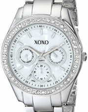 XOXO Women's XO5301A Rhinestone-Accented Silver-Tone Bracelet Watch