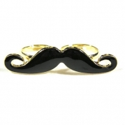 SODIAL- Handlebar Mustache Vintage Adjustable Double Ring