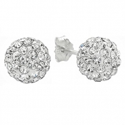 Authentic stud earrings, Manufacturer:silverjewelryforever, our description, Authentic Diamond Color Crystal Ball Stud Earrings Sterling Silver 2 Carats Total Weight Special Limited Time Offer Super Sale Price, Comes with a Free Gift Pouch and Gift Box