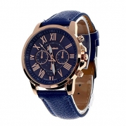 2016 Male Quality Leather Belt Casual Fashion Watches Three Six-Pin Quartz Watches Quartz Watch Royal Blue