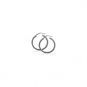BDES004 2mm Thick Sterling Silver Hoop Earrings with 0.6 Diameter