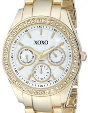 XOXO Women's XO5302A Rhinestone-Accented Gold-Tone Bracelet Watch