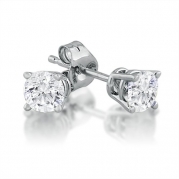 1/2ct Diamond Stud Earrings set in 14K White Gold