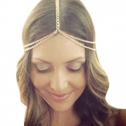 Suppion Women Fashion Metal Head Chain Jewelry Headband Head Piece Hair Band
