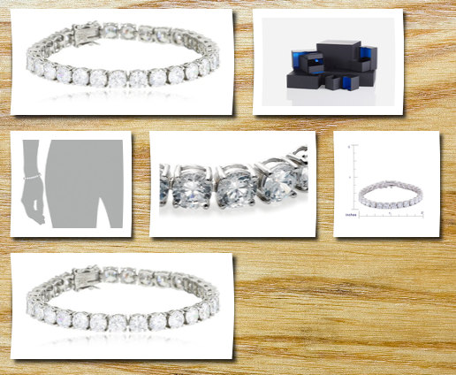 Amazon Curated Collection sterling silver and round-cut cubic zirconia tennis bracelet, 7.25
