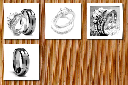 KingswayJewelry wedding rings set his and hers titanium & stainless steel engagement bridal rings set (size men's 10 women's 8)