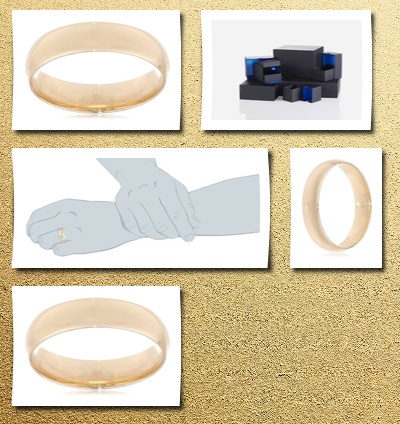 Amazon Collection men's 14k yellow gold 5mm light comfort fit wedding band, size 9